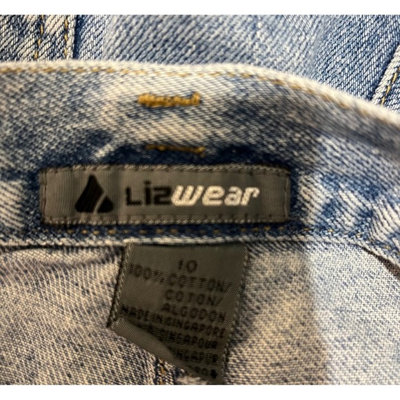 Vintage Y2K LIZWEAR SPRING CLASSIC Denim High Waisted Cuffed Shorts W Size 10 - Picture 3 of 4